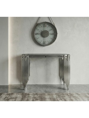 Feyza Design Şık ve Dayanıklı 120CM Ultra Lak Gümüş Kaplama Dresuar