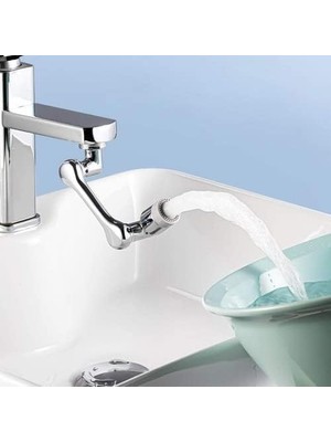 Mi-Ça Home A1 1080 Derece Dönebilen Robotik Kol Musluk Başlığı, Musluk Uzatma Aparatı Ucu, A1, Krom