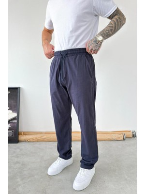 HAFKA Lacivert Baggy Keten Pantolon