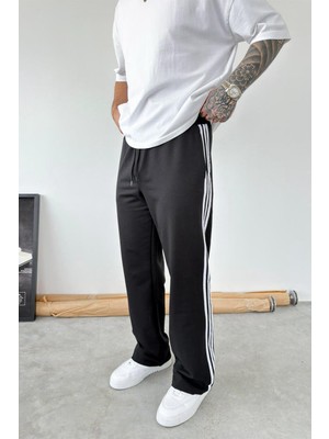 HAFKA Siyah Şerit Detaylı Baggy Eşofman