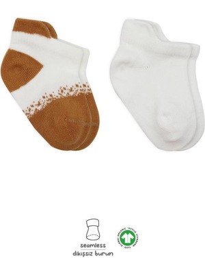 Zenvia Zcv Mey Ithalat®   2'li Penye Sneakers Çorap 20105 Ekru Hardal ZNV2026