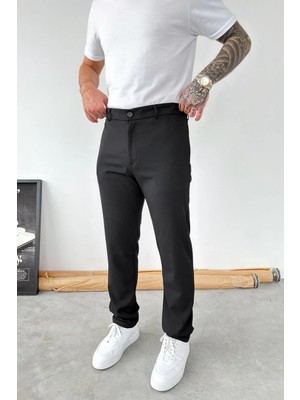 HAFKA Siyah Basic Regular Kumaş Pantolon