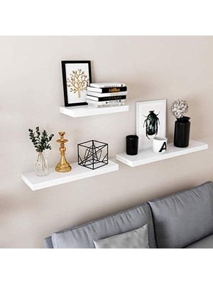 Daisy Home Duvar Rafı, Kitaplar, Resimler, Dekorasyon, Asılı Raf, 40 x 20 x 3,8 Cm, Ofis Rafı, Mdf, Oturma Odası, Mutfak, Koridor, Yatak Odası, Banyo Için, Beyaz LWS24WT
