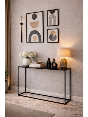 Feyza Design Modern Siyah Ahşap Dresuar, 100 cm Kahve Köşesi, Şık ve Fonksiyonel