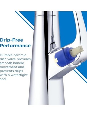 Mi-Ça Home Mid-Town Tek Saplı Çekmeli Mutfak Musluğu, Snapback Geri Çekilebilir, Paslanmaz Çelik