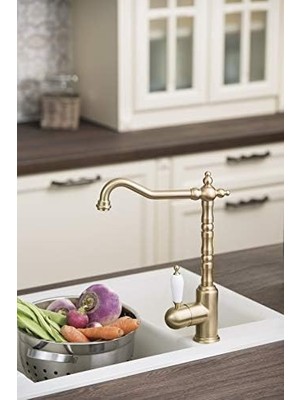 Mi-Ça Home Verona A4215433 Eviye Bataryası, 265 mm Yükseklik, 12 Litre/dk Akış Hızı, Altın