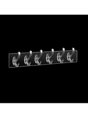 Mi-Ça Home Şeffaf Duvar Askısı 6'lı Iz Bırakmayan Güçlü Yapışkanlı Askı Kapı Arkası Banyo Mutfak Düzenleyici Kanca Askılık (2 Adet)