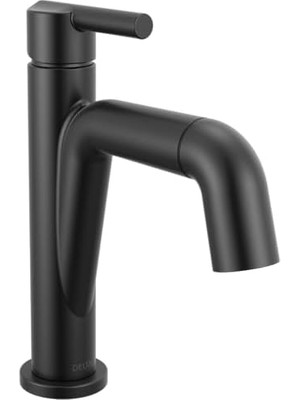Mi-Ça Home 15849LF-PD Nicoli 1.2 Gpm Tek Delikli Banyo Bataryası Aşağı Çekmeli ve Açılır Açılır Tahliye Düzeneği - Mat Siyah