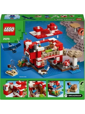 Daisy Home Mooshroom Evi 21270, 8 Yaş ve Üzeri Erkek ve Kız Çocuklar Için Mantar Tarlaları, Steve Figürü ve Yaratıklar Içeren Rol Yapım Oyuncağı Yapım Seti, Doğum Günü Hediyesi Fikri (500 Parça)