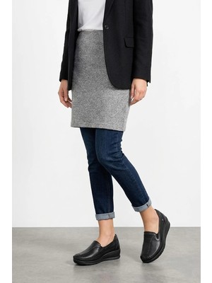 Forelli 55022 Lina-H Kadın Hakiki Deri Casual Ayakkabı Siyah