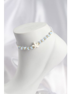 İlk El Grup Buz Mavisi Renk Deniz Yıldızı Motifli Halhal IEGBJTR-RS34