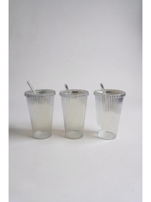 Mi-Ça Home Ucr Home Cam Pipetli Mika Bardak Origami Stil Kapaklı Meşrubat Soğuk Sıcak Kahve Pinterest 3 Adet