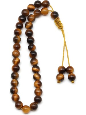 Yürük Market Kaplan Gözü Doğal Taş Bileklik Tesbih Erkek – Parlak Cilalı Premium Hediyelik Tesbih, Şık Tasarım