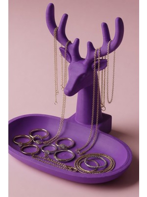 My Craft 3D MYCRAFT3D Geyik Figürlü Takı Standı & Organizer Tabaklı Kolye Yüzük Düzenleyici Dekoratif Obje
