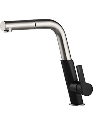 Mi-Ça Home Deante Sılıa Siyah Krom Mutfak Bataryası