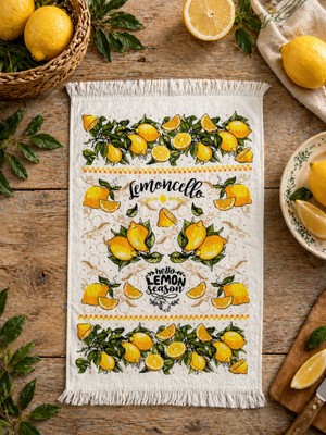 Lief Home %100 Pamuk Saçaklı Dijital Baskı El&yüz Havlusu 40X60 Cm–yumuşak Doku,yüksek Su Emici Mutfak Havlusu