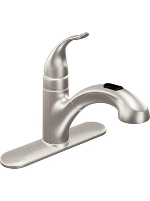 Mi-Ça Home Integra Spot Resist Paslanmaz Tek Kolu Pullout Mutfak Veya Çamaşır Bataryası Opsiyonel Deckplate ile Güç Temizliği Özellikli, 67315SRS