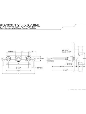 Mi-Ça Home KS7021NL Naples 20 cm Merkez Duvara Monte Roma Küvet Dolgusu, Cilalı Krom, 10-7/16 Ağız Erişimi