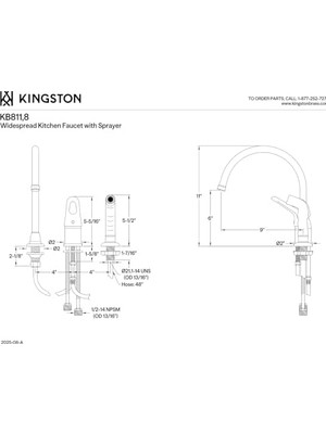 Mi-Ça Home Pirinç KB818 Wyndham Loop Griff Mutfak Armatürü, Şırınga ile Sabunluk, 9 Inç, Saten Nikel Pirinç
