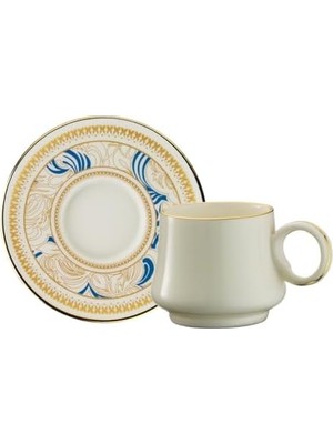 Mi-Ça Home Sandro Moreno 1453 Şal Yüzük Gold 12 Parça Altı Kişilik Kahve Fincan Takım 90 ml