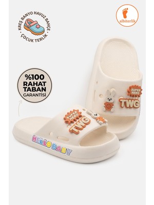 Albishoes Hello Baby Çocuk Terlik Hafif Taban Yumuşak Havuz Banyo Kreş Günlük Bebek Çocuk Terlik
