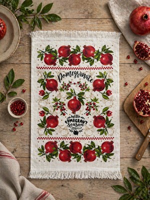 Lief Home %100 Pamuk Saçaklı Dijital Baskı El&yüz Havlusu 40X60 Cm–yumuşak Doku,yüksek Su Emici Mutfak Havlusu