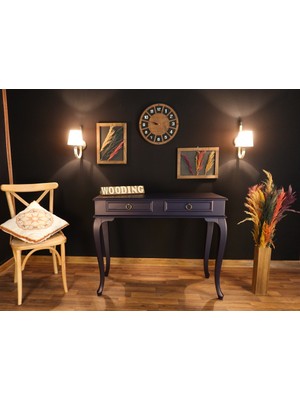 Feyza Design 100 cm Masif Lacivert Çekmeceli Modern Dresuar, Şık ve Zarif Tasarım