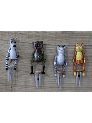 Cm Store Ahşap Hayvan Figürlü Rüzgar Çanı Model 2