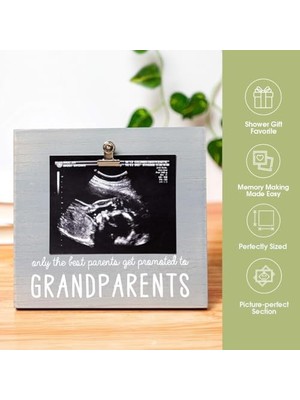 Daisy Home Sonogram Fotoğraf Çerçevesi Büyükanne ve Büyükbaba Için Bebek Hatıra Resim Çerçevesi, Hamilelik Duyurusu, Bebeğin Ilk Hediyeleri, Tatil Hediyeleri, Bebek Tatil Hediyeleri, Gri