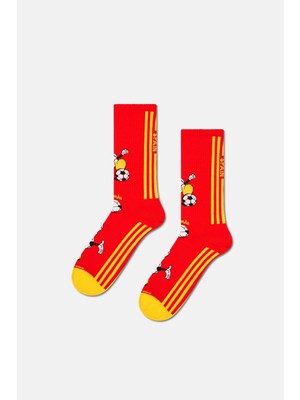 Happy Socks - Erkek Kırmızı Dünya Kupası Ispanya Temalı Sneaker Çorap