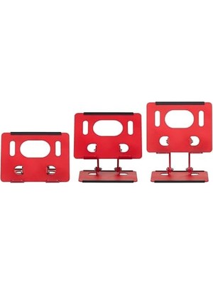 Daisy Home Çelik Tablet Standı Tablet Tutucu Stant Ergonomik Katlanabilir Tablet Standı Çelik Stant (Kırmızı)