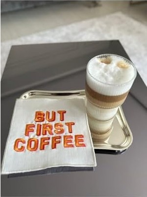 Daisy Home But First Coffee Desenli Kokteyl Peçete