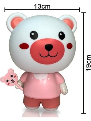 Daisy Home Gece Lambası Çocuklar Için Renkli Eğlenceli Karakter Aydınlatma Çocuk Odası Yatak Odası Kitap Okuma Işığı Dekoratif Lambatavşan Ayıcık (No1)