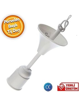 Daisy Home Muhafazalı Korumalı Asma Askı Porselen Askılı Tij Duy Takımı Tavan Lamba Tutucu Duyu Başlığı