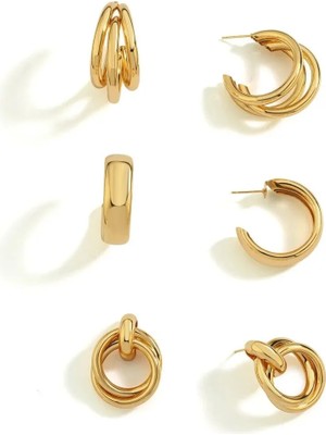 Çelik 3lü Küpe Seti