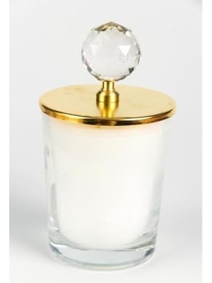 Daisy Home - Altın Kristal Top Tepelikli Bardak Mum 1 Ader