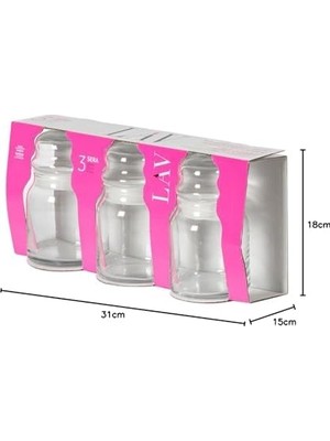 Daisy Home Lav, Sera 3'lü Kavanoz, LV-SER82 PK0002A, SER82-PK0002A, Şeffaf