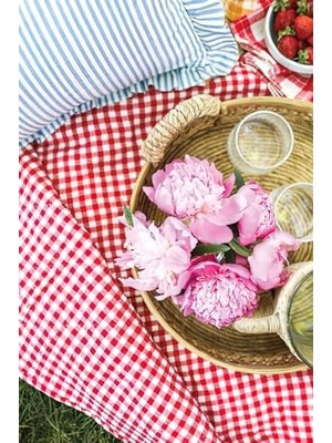 Daisy Home Masa Örtüsü Pamuk Sofra Bezi 160X160 (Kırmızı)