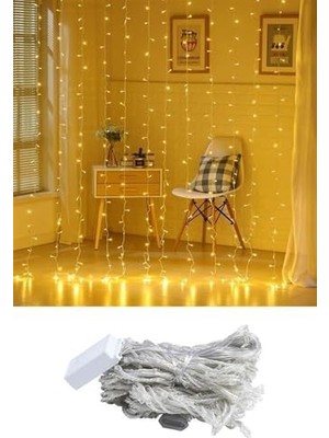 Daisy Home Saçaklı Perde LED Işıklar Animasyonlu Kumandalı Fişli - Günışığı (2x2)