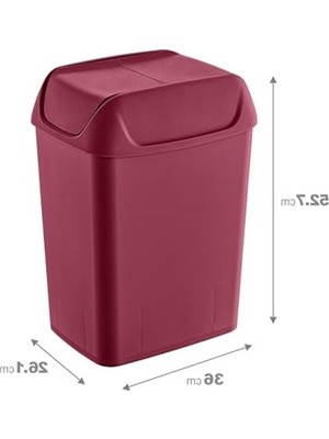 Cekar Store Smartware Svingi Çöp Kutusu 40 Lt Carmen Kırmızı