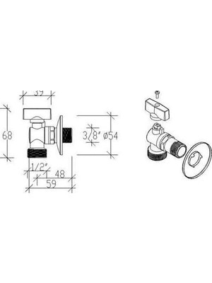 Daisy Home Tema Küresel Çamaşır Makine Musluğu