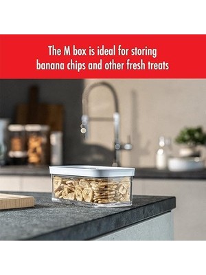 Daisy Home Fresh & Save Cube Saklama Düzenleyici, 5 Parçalı Orta Set, Kiler Düzenleyiciler ve Depolama, Plastik, Bpa Içermeyen Hava Geçirmez Kuru Gıda Saklama Kabı, Muz Cipsi, Kuruyemiş ve Daha