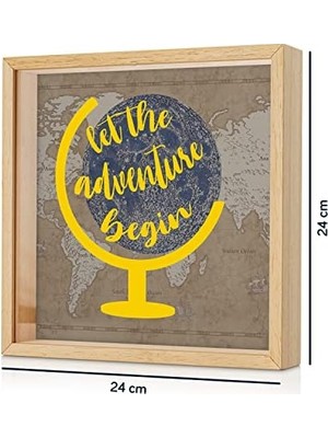 Daisy Home Let The Adventure Begin Tasarımlı Ahşap Kumbara