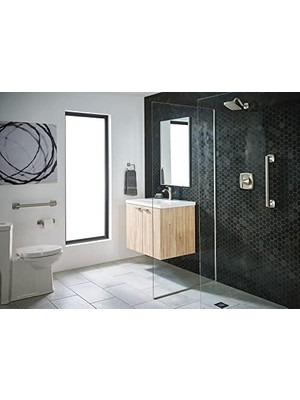 Daisy Home Voss Fırçalanmış Nikel Döner Tuvalet Kağıdı Tutacağı, Duvara Monte Çift Direkli Tuvalet Kağıdı Tutacağı, YB5108BN 34 x 7,7 x 12,5 cm