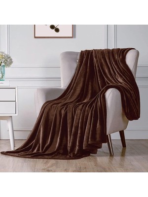 Daisy Home Bahçe Hortumu Aksesuar Kiti, 280GSM Süper Yumuşak Yatak Battaniyesi, Peluş Rahat Hafif Flanel Battaniye, Yatak, Koltuk, Seyahat, Kamp Için (Koyu Kahverengi, 150X200CM)