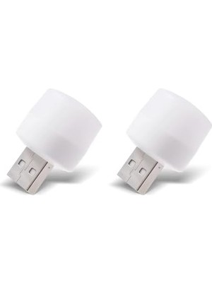 Daisy Home USB LED Küçük Beyaz Işık, USB Mini LED Lamba, Koridor, Tuvalet, Oturma Odası, Çocuk Odası Için Rehber Gece Aydınlatma Işığı (2 Adet)