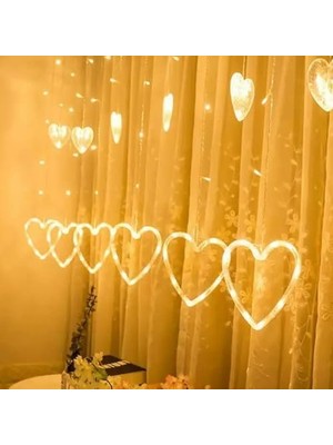 Daisy Home 3 Metre LED Işıklı 12'li Kalp Işık Zinciri Dekoratif Aydınlatma Ev Dekorasyonu Süsleme Salon Oda Merdiven Balkon Süslemeleri Için Yılbaşı Eğlence Doğum Günü Özel Aydınlatma
