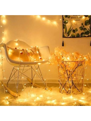 Daisy Home 10 Metre Gün Işığı Fişli LED Işık Zinciri – 220V Enerjili Dekoratif Aydınlatma, Çam Ağacı, Balkon, Oda ve Yılbaşı Süslemeleri Için Enerji Tasarruflu Sarı Işık