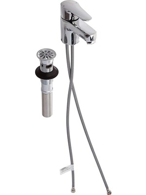 Daisy Home K-97283-4-CP Cilalı Krom Temmuz Güvertesine Monte Banyo Bataryası Metal Izgara Tahliye Takımı