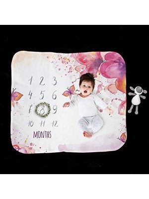 Daisy Home Tasarımlı Doğum Hediyesi Aylık Konsept Fotoğraf Battaniyesi 100X120 cm